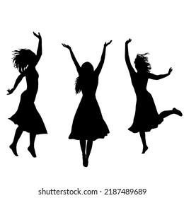 
Silhouette of women enjoying life