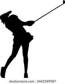 Silhouette of women golf player pose illustration