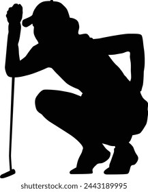 Silhouette of women golf player pose illustration