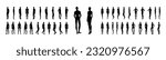 Silhouette of Women and men set body standing and walking fashion Illustration. Flat male and female character collection front, back view boy, girl. Human slim lady Gentlemen infographic template
