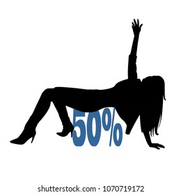 Silhouette of women. Sale