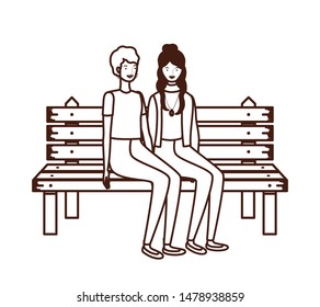 silhouette of women sitting in park chair on white background