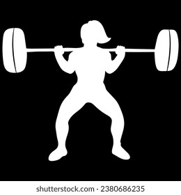 silhouette of a women weightlifting