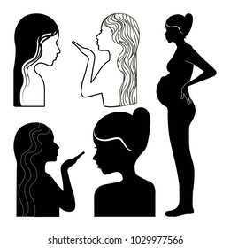 silhouette womens profile pregnant kiss set