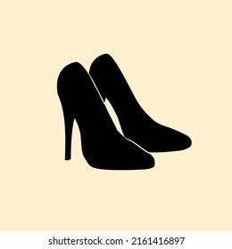 Silhouette. Women's shoes silhouette. High-heels. Vector design.