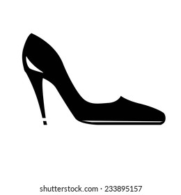 silhouette of women's shoes. vector icons on white background