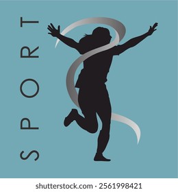 the silhouette of a women's sports winner might be a suitable addition to your design