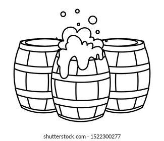 silhouette of wooden beer mug in white background vector illustration design
