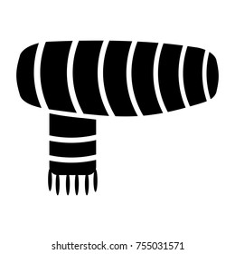 Silhouette of a woolen scarf, Vector illustration