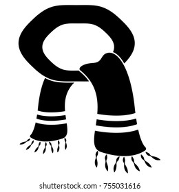 Silhouette of a woolen scarf, Vector illustration