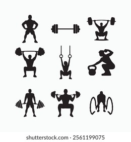 Silhouette work out icon collection vector illustration.