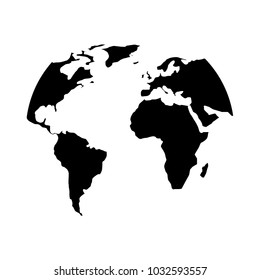 silhouette world map location planet