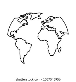 silhouette world map location planet vector illustration outline