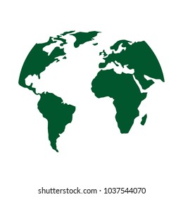 silhouette world map location planet vector illustration