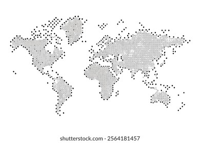 Silhouette World Map Vector - High-Quality Editable Maps for Designs.Explore a wide collection of silhouette world map vectors perfect for graphic design, presentations, and creative projects.