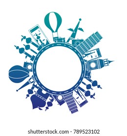 silhouette world travel journey sites adventure