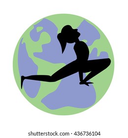 silhouette world yoga day, international