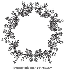 Silhouette of wreath frame, invitation card, banner and poster beautiful. Vector