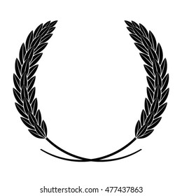 silhouette wreath of rice ears-vector drawing