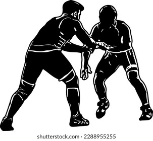 "Silhouette of wrestlers grappling"
"Wrestling silhouette in motion"
"Dynamic wrestling silhouette"