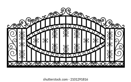 silhouette of a wrought iron gate vector illustration