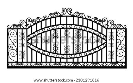 silhouette of a wrought iron gate vector illustration