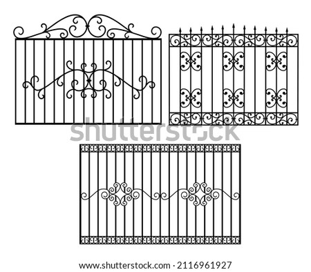 silhouette of a wrought iron gate vector illustration