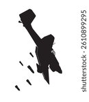 Silhouette of WWII dive bomber with bombs on white background. Vector illustration for your military style design and military chevron prints