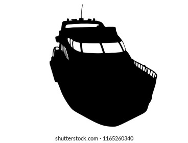 silhouette of yacht vector