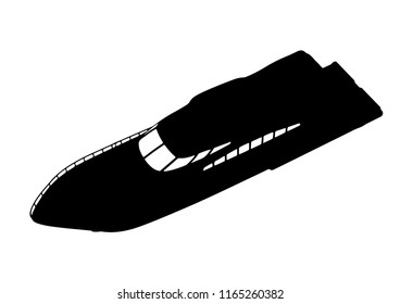 silhouette of yacht vector