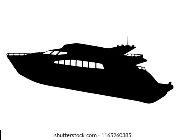 silhouette of yacht vector