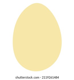 Silhouette of a yellow Easter Egg. Hand drawn isolated vector element. Illustration on a transparent background.