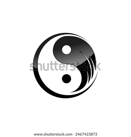 Silhouette Yin Yang icon symbol for element design. Vector illustration