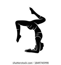 Silhouette yoga female vector illustration design, lifestyle and health concept.