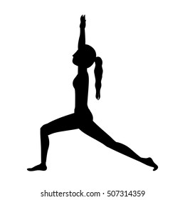 silhouette yoga high lunge crescent