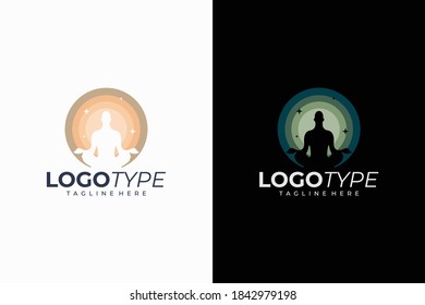 silhouette yoga logo icon vector isolated