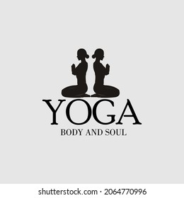 silhouette yoga logo with sitting position.