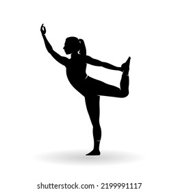 silhouette yoga pose. a movement to relax