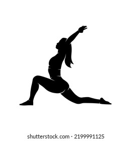silhouette yoga pose. a movement to relax