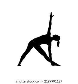 Silhouette Yoga Pose Movement Relax Stock Vector (Royalty Free ...