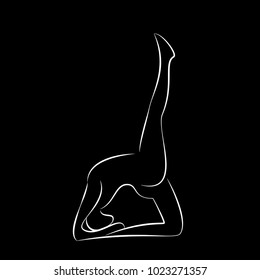 
silhouette of yoga pose vector