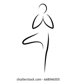 
Silhouette of yoga pose vector