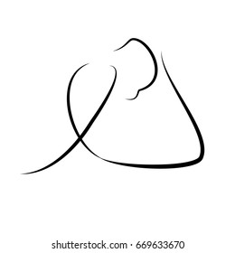 
Silhouette of yoga pose vector