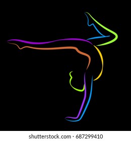 
Silhouette of yoga pose vector