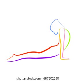 
Silhouette of yoga pose vector