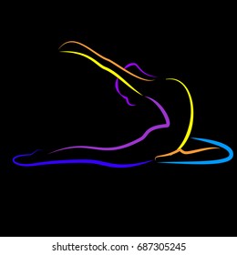 
Silhouette of yoga pose vector