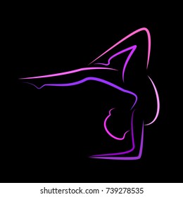 
silhouette of yoga pose vector