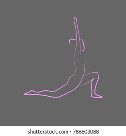 
silhouette of yoga pose vector