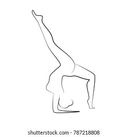 silhouette of yoga pose vector