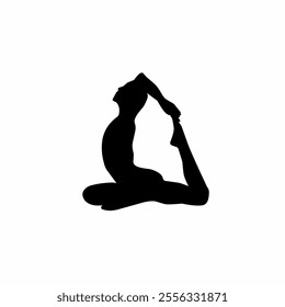 silhouette of a yoga pose vector illustration isolated on white background